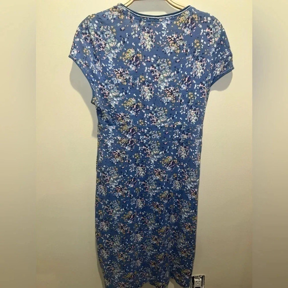 Boden Periwinkle Multi Colored Flowers Floral Short Sleeve Cotton Dress Size 6R‎ - Picture 5 of 10